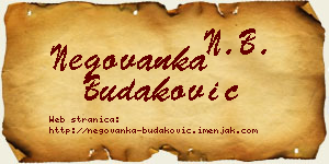 Negovanka Budaković vizit kartica